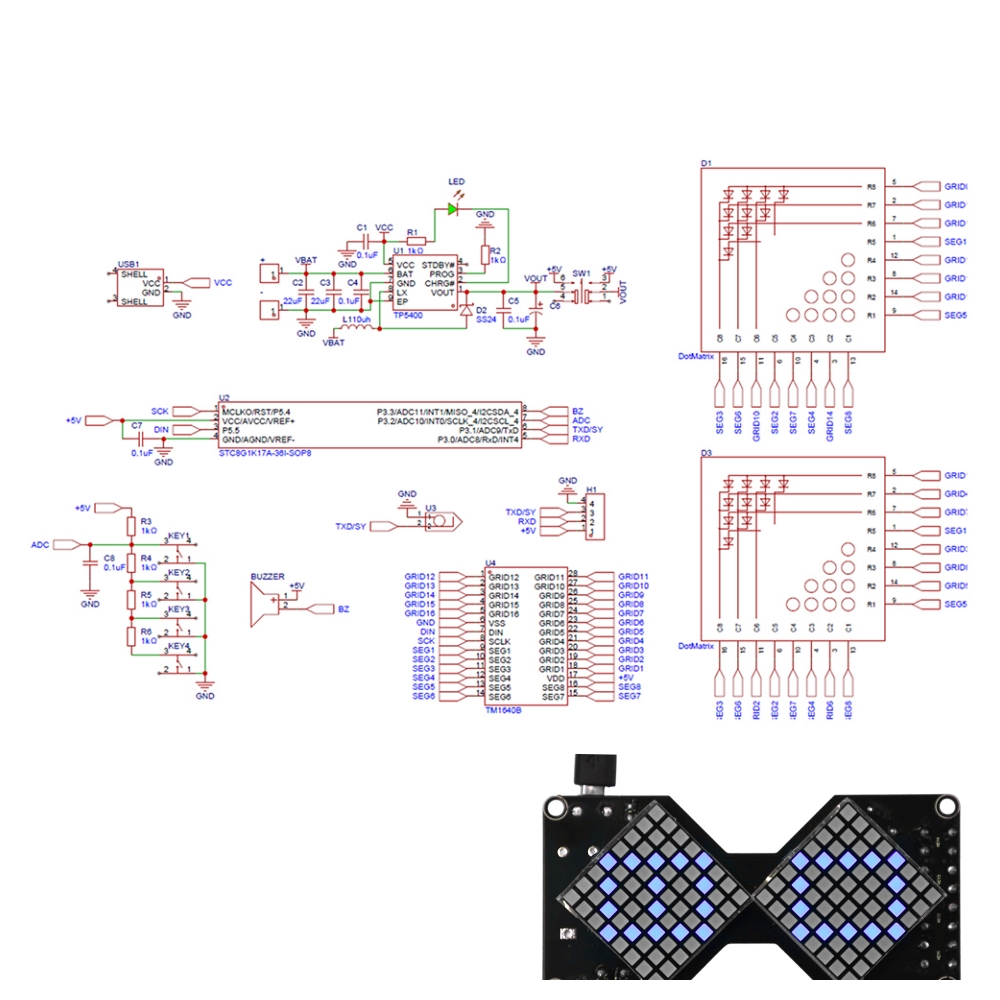 DC 5V LED Dot Matrix Electroni - Diy Electronics Gifts 评论和价格