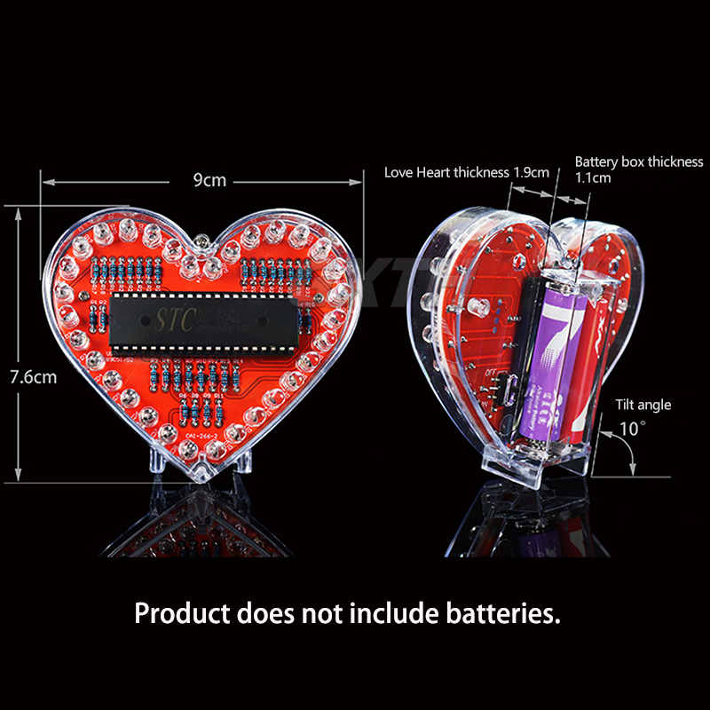 Colorful LED Love DIY Kit MCU  - Diy Electronics Projects For Students 评论和价格