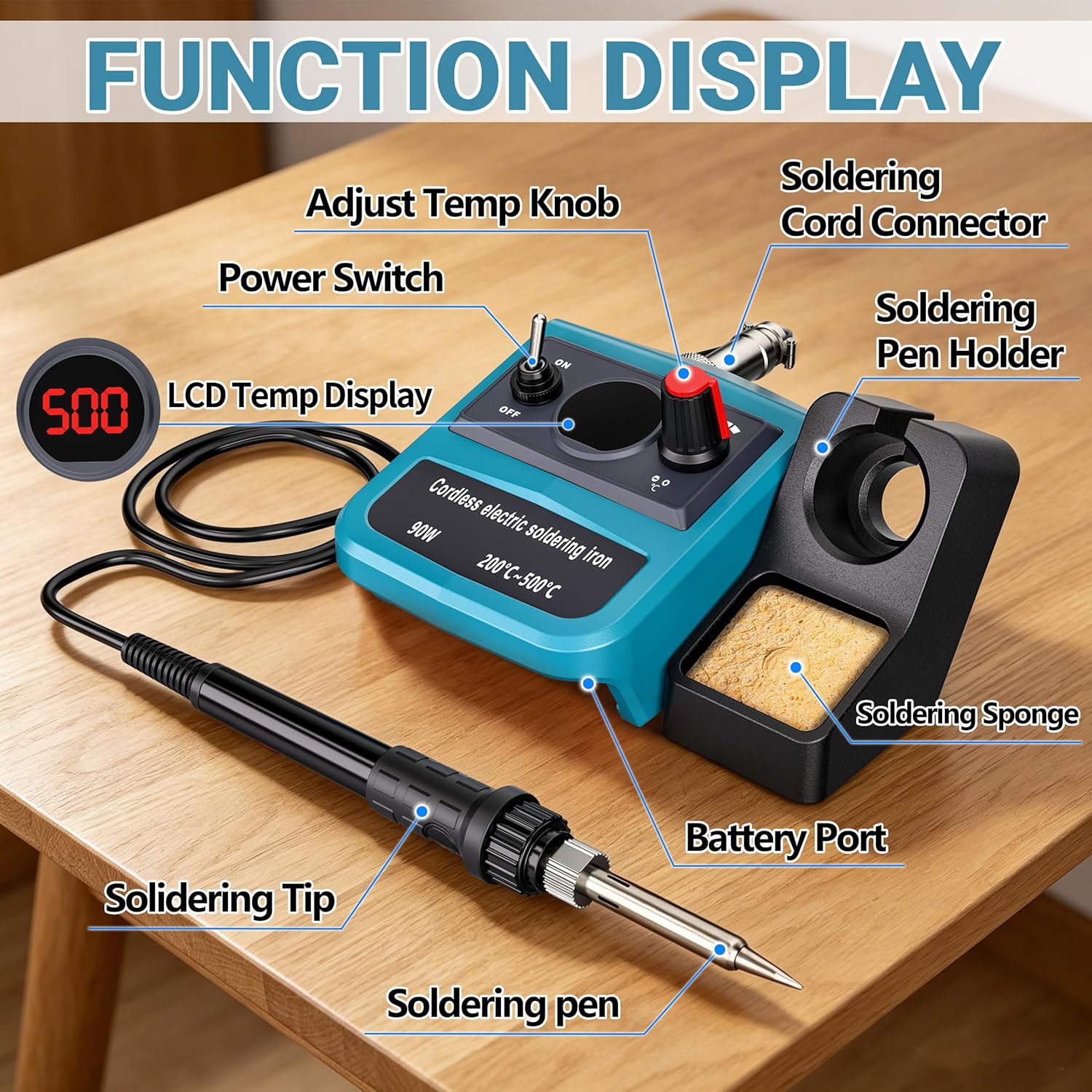 90W LED Digital Cordless Solde - Diy Electronics Hobby 评论和价格