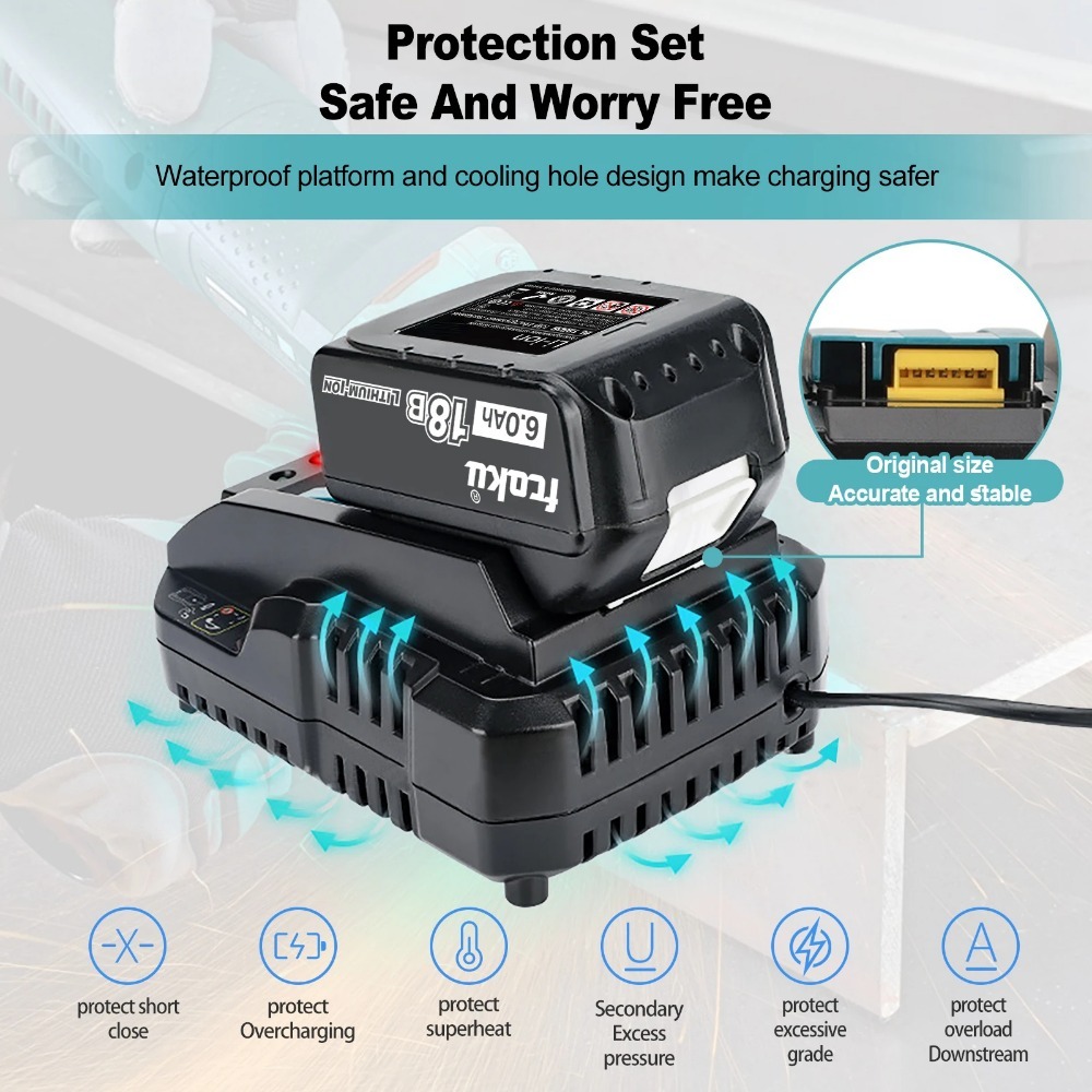 DC18RC Li-ion Battery 3A Charg - Makita Drill Hp1640 评论和价格