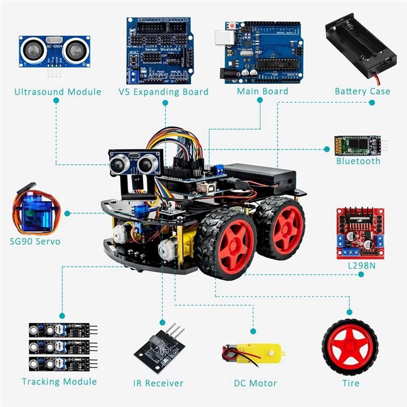 WOWFU-4WD Smart Robot Car Kit  - Arduino Uno Starter Kit 评论和价格