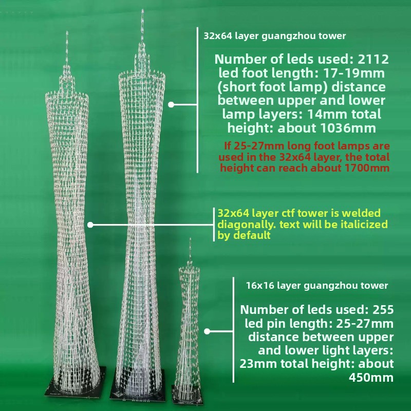 64 Layers Canton Tower DIY Ele - Diy Electronics Hobby 评论和价格